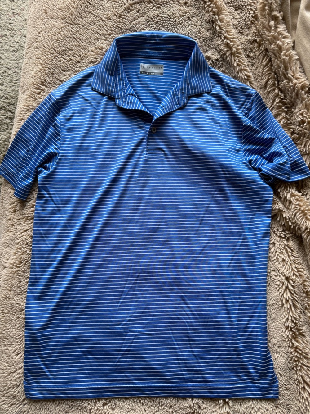PGA Tour Blue Striped Polo